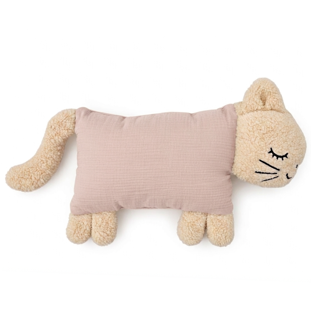 Kuschelkatze in New Dusty Rosa – Musselin-Kuscheltier mit Merinowolle von Die Gräfin