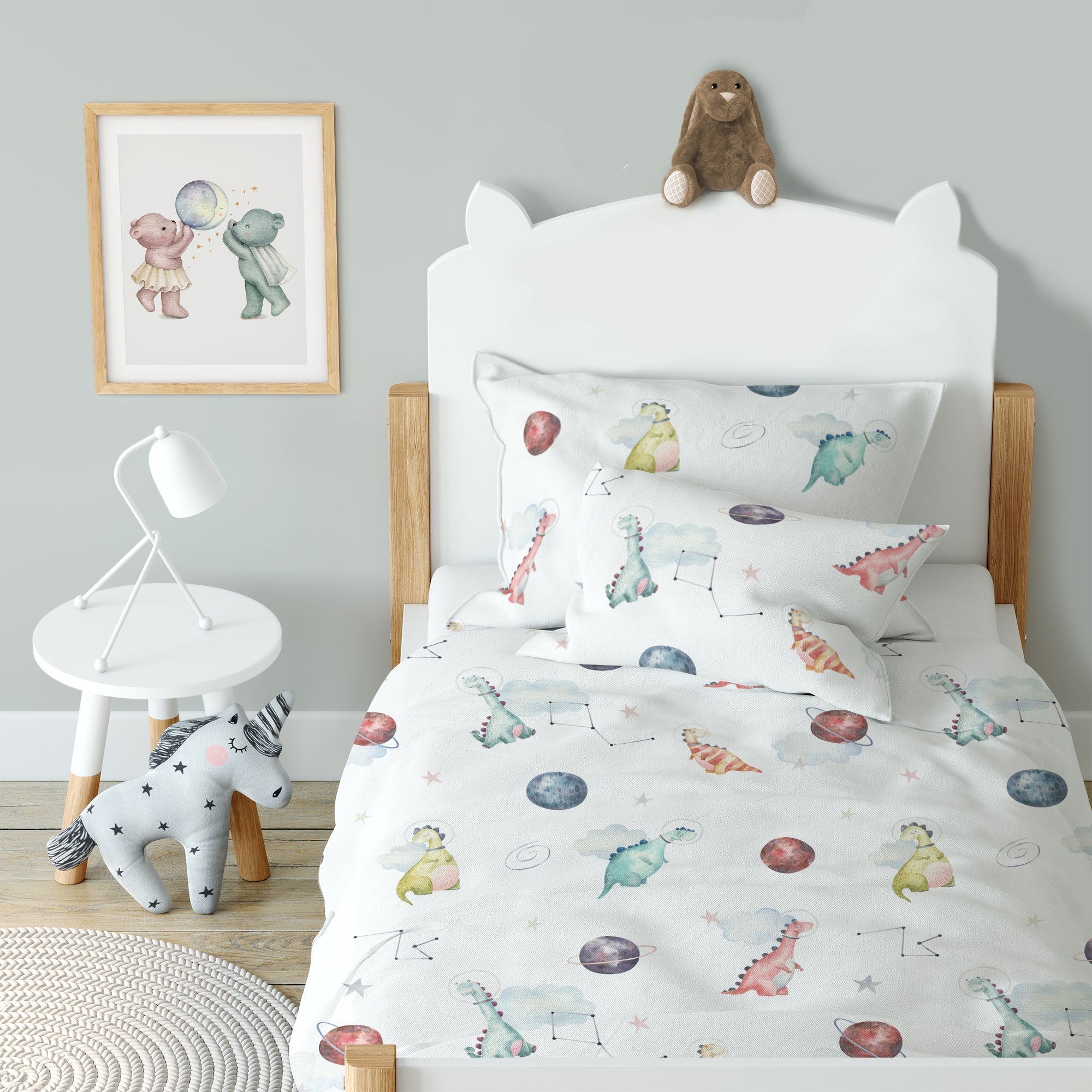 "Dino Galaxy" Premium Kinderbettwäsche