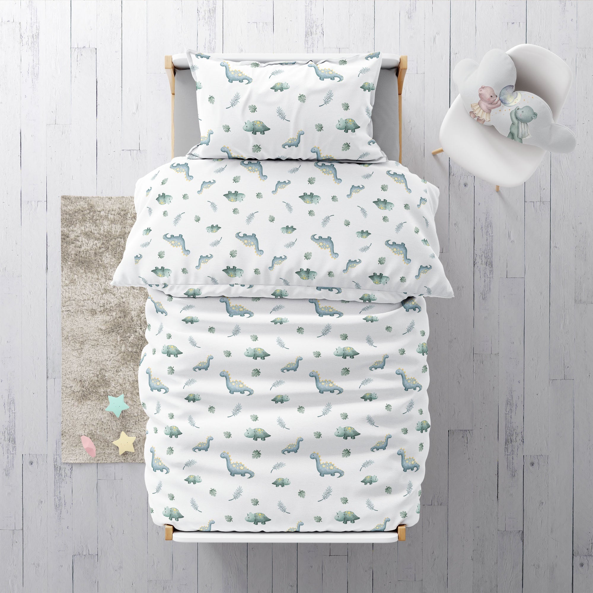 “Kleine Dinosaurier” Premium Kinderbettwäsche