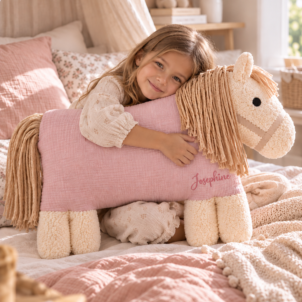Kuschelpferd XXL New Dusty Rosa – extra groß zum Kuscheln und Liegen
